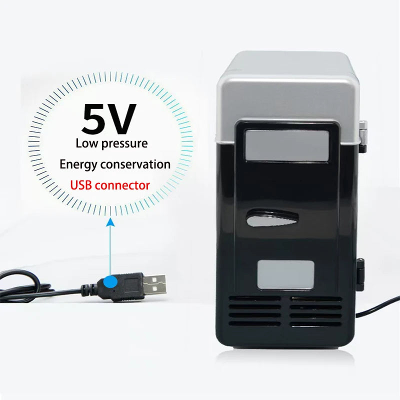 ثلاجة ومسخن سيارة USB صغيرة محمولة | مبرّد مشروبات مدمج 5 فولت